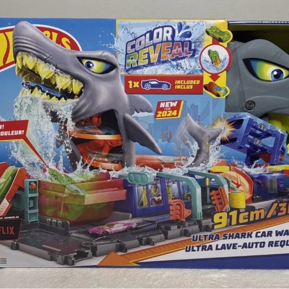 Hot wheels Color Reveal Ultra Shark Car Wash Playset